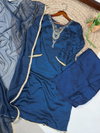 Teal Blue Vichitra Silk With Handwork And Sequins Work Top With Bottom Dupatta Wholesale Price In Surat NNK3043